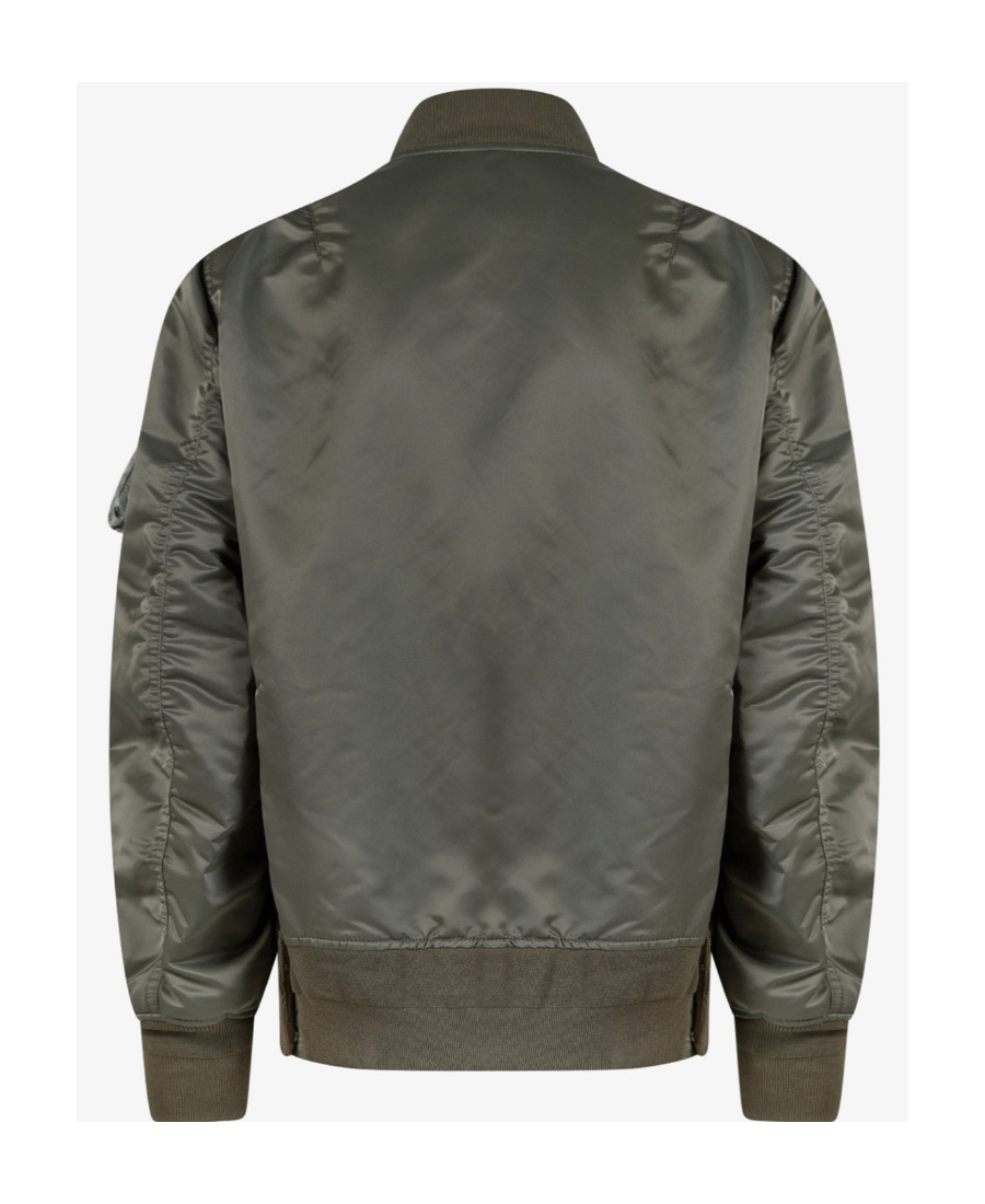 Sacai Khaki Nylon Twill Bomber Jacket In Green