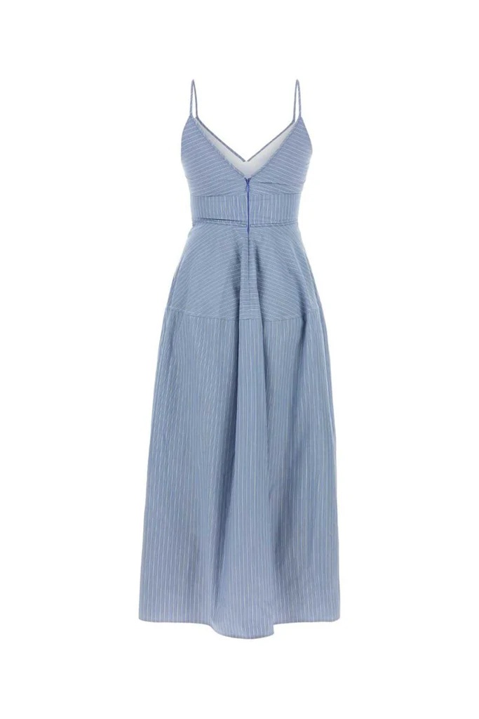 Co Basque Midi Dress In Blue