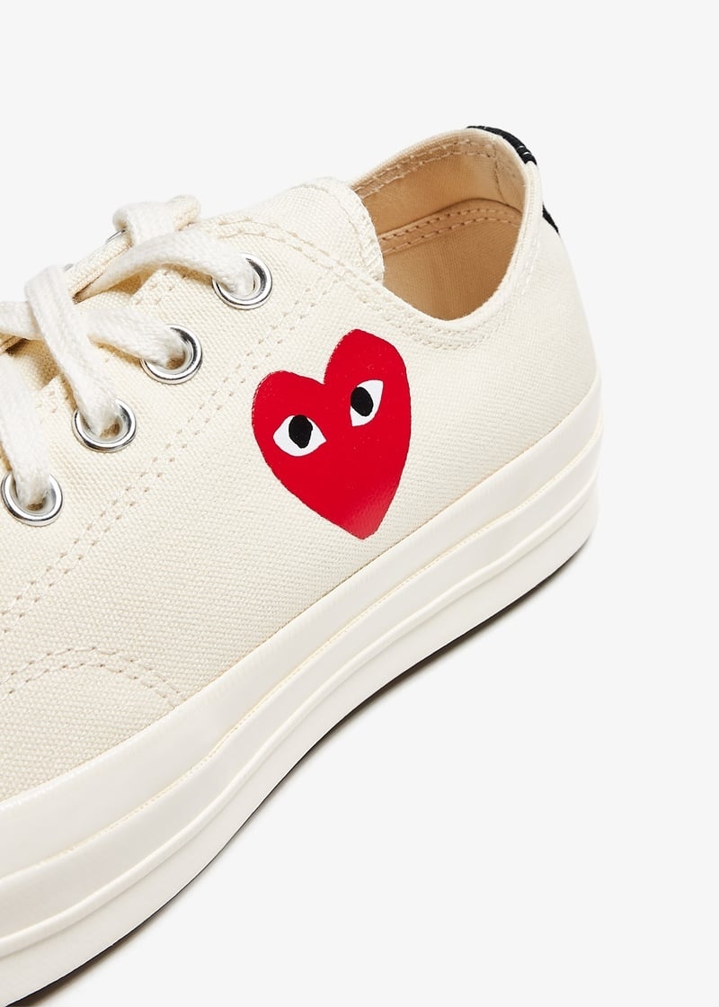 Comme Des Garçons Lace-up Low-top Sneakers In White