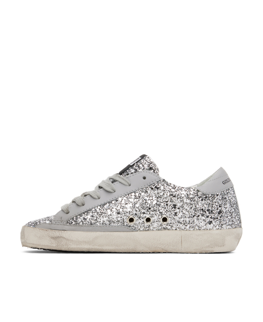 Golden Goose Ssense Exclusive Silver Super-star Sneakers In Gray
