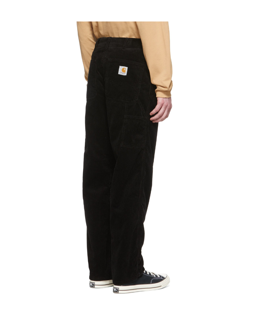 Carhartt Single-knee Corduroy Trousers In Black