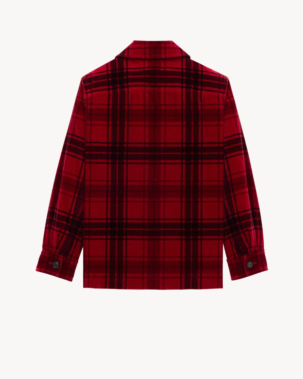 Saint Laurent Tartan Jacket In Velvet In Red
