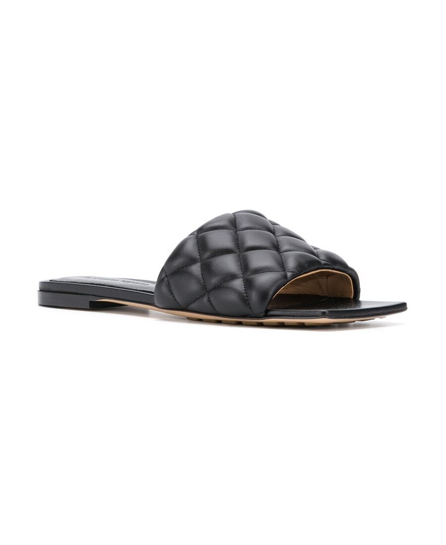 Bottega Veneta Woman Sandals Black Size 11 Soft Leather In Black