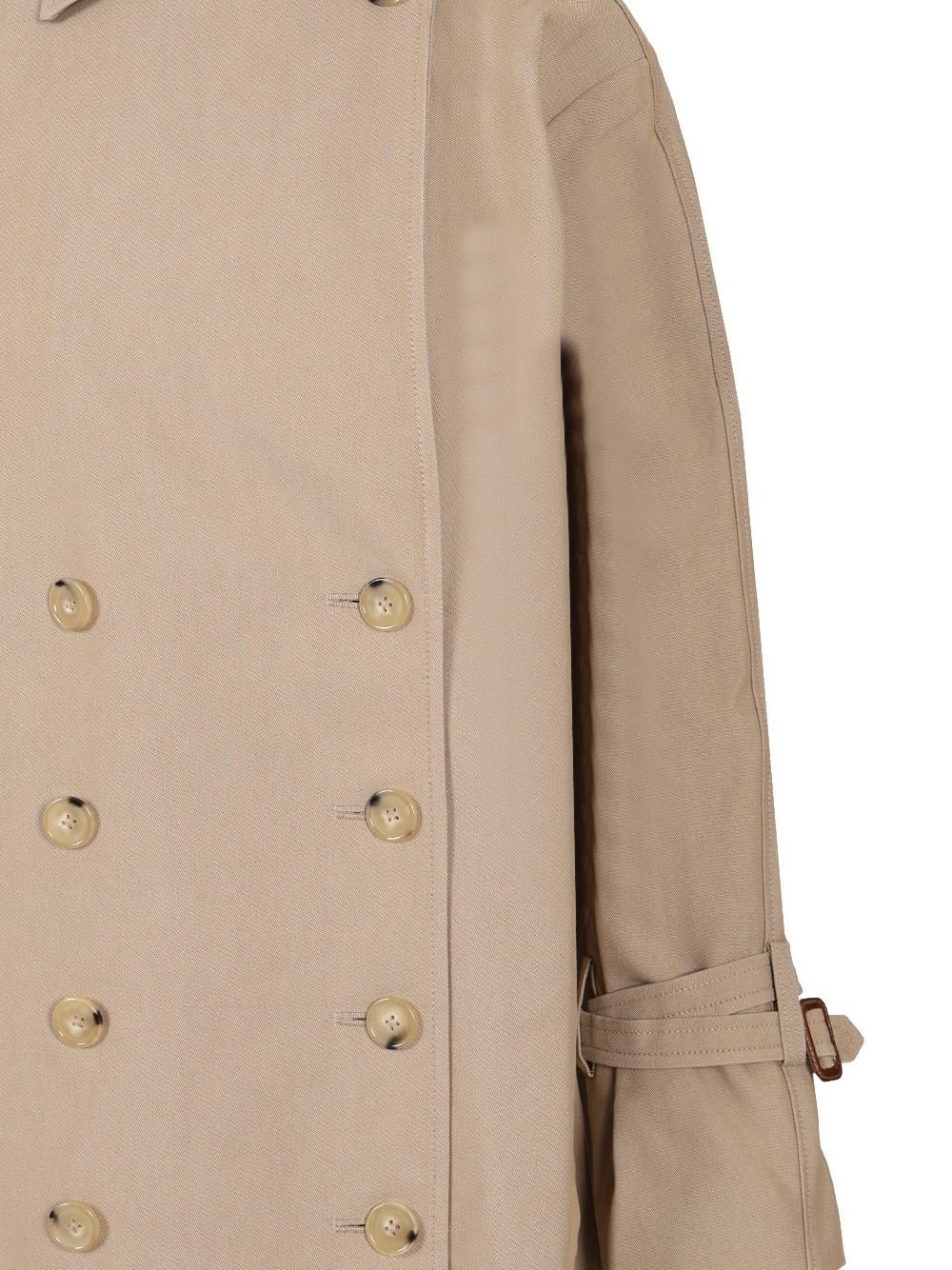 Totême Signature Double-breasted Cotton-blend Gabardine Trench Coat In Neutral