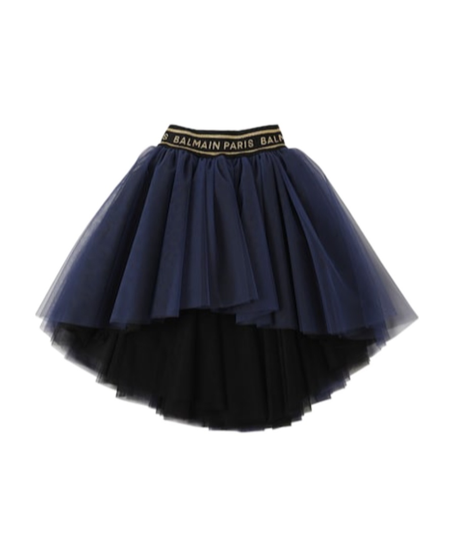 Balmain Logo Tulle Skirt