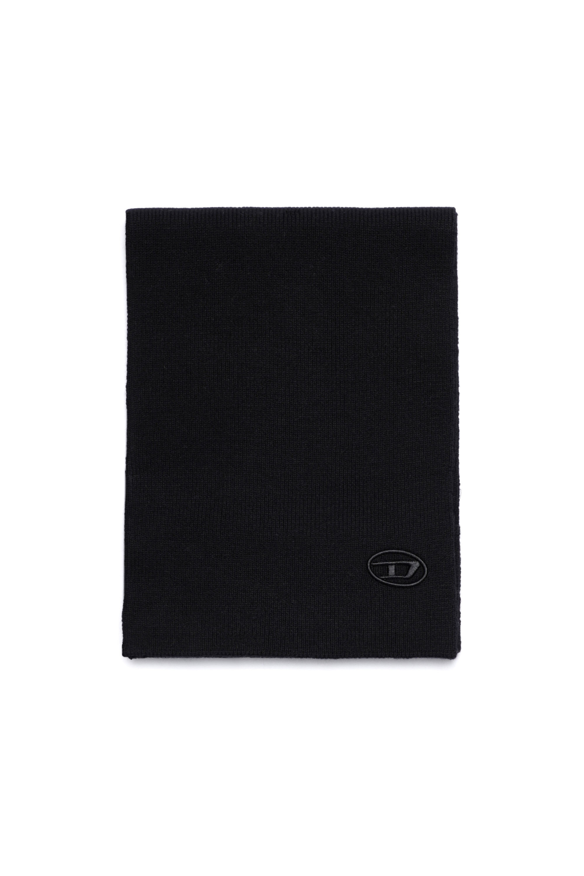 Diesel K-coder Embroidered-logo Scarf In Black