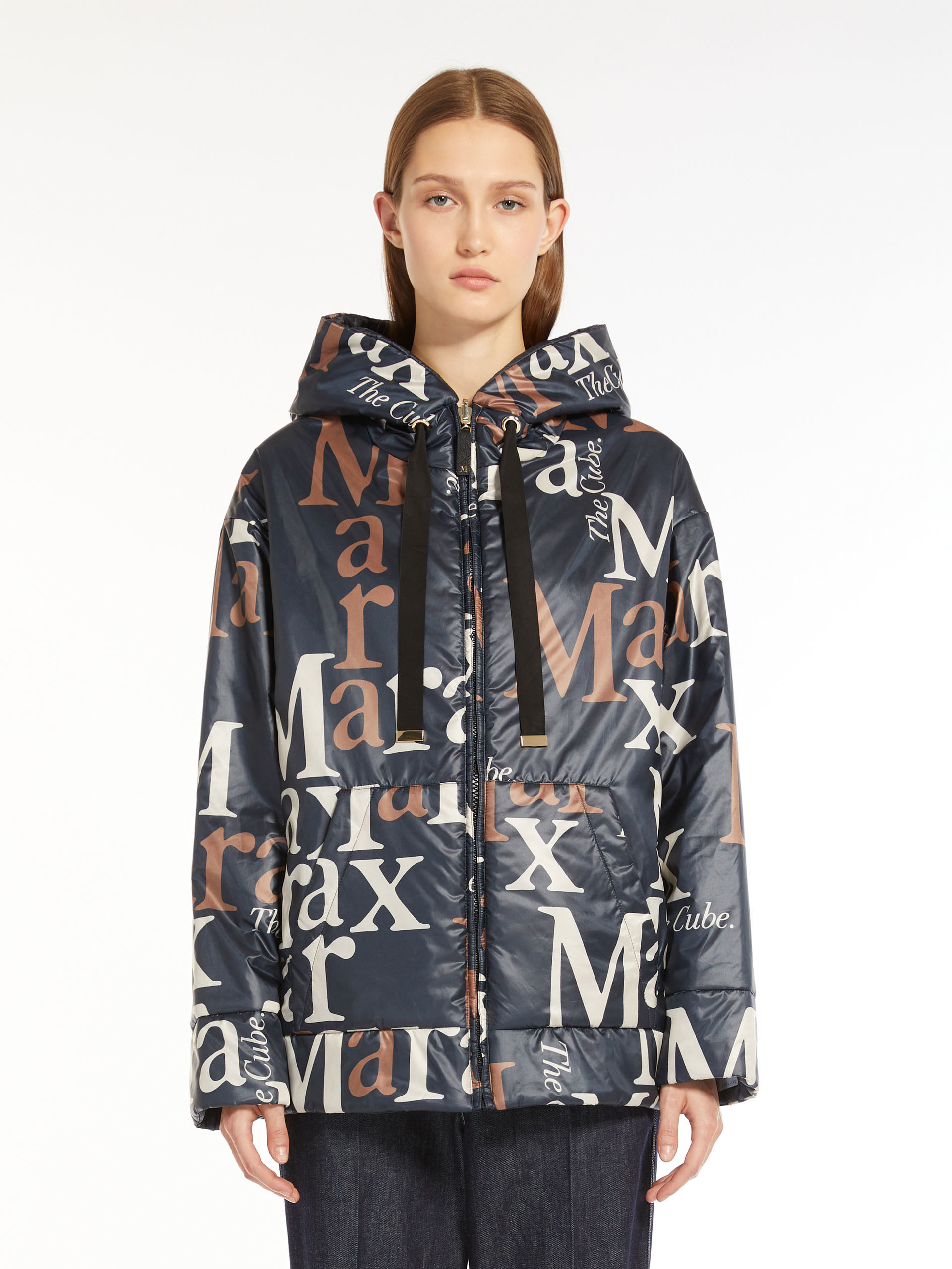 Max Mara Parka Reversibile In Tela Antigoccia In Blue