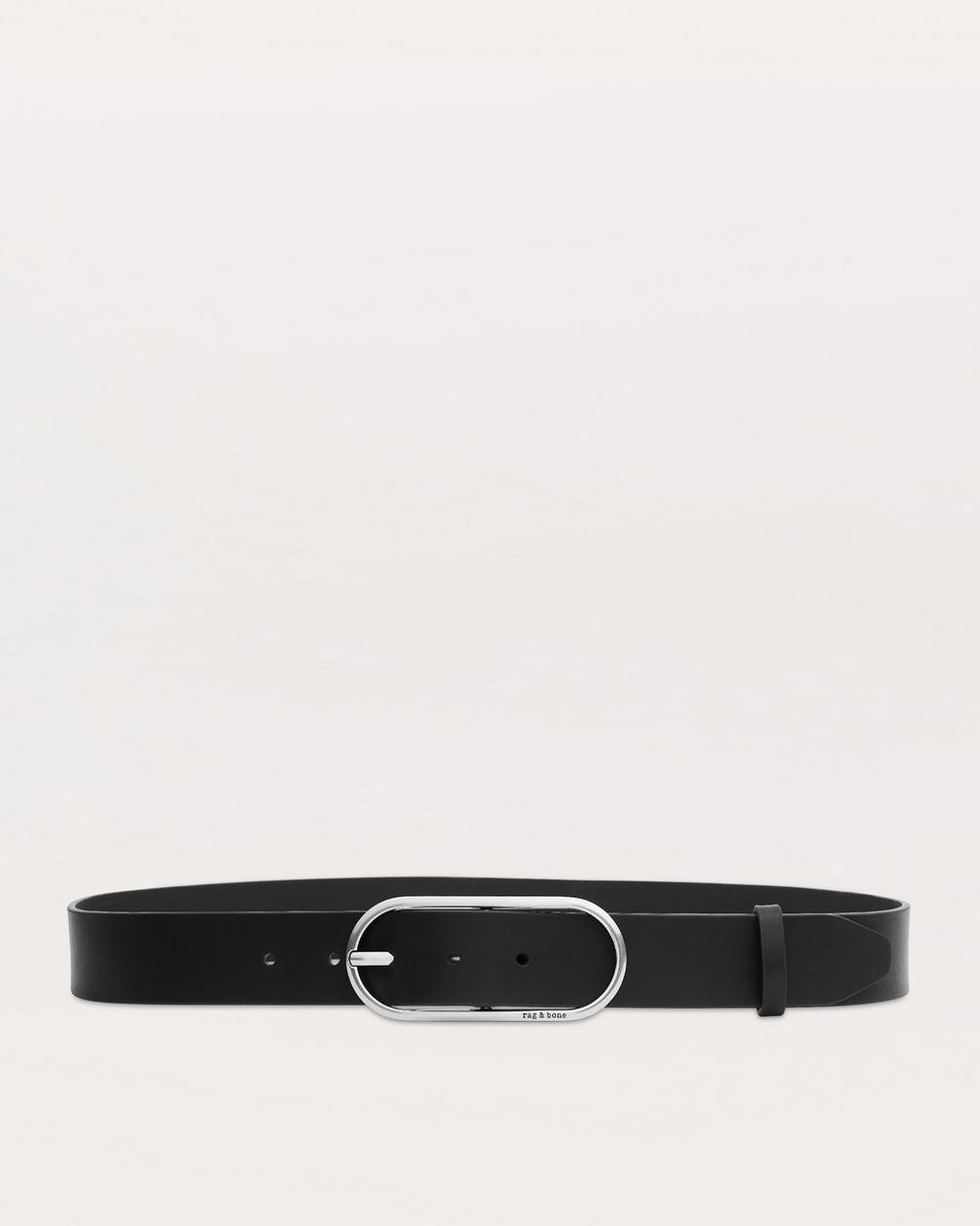 Rag & Bone Rebound Logo Engraved Leather Belt