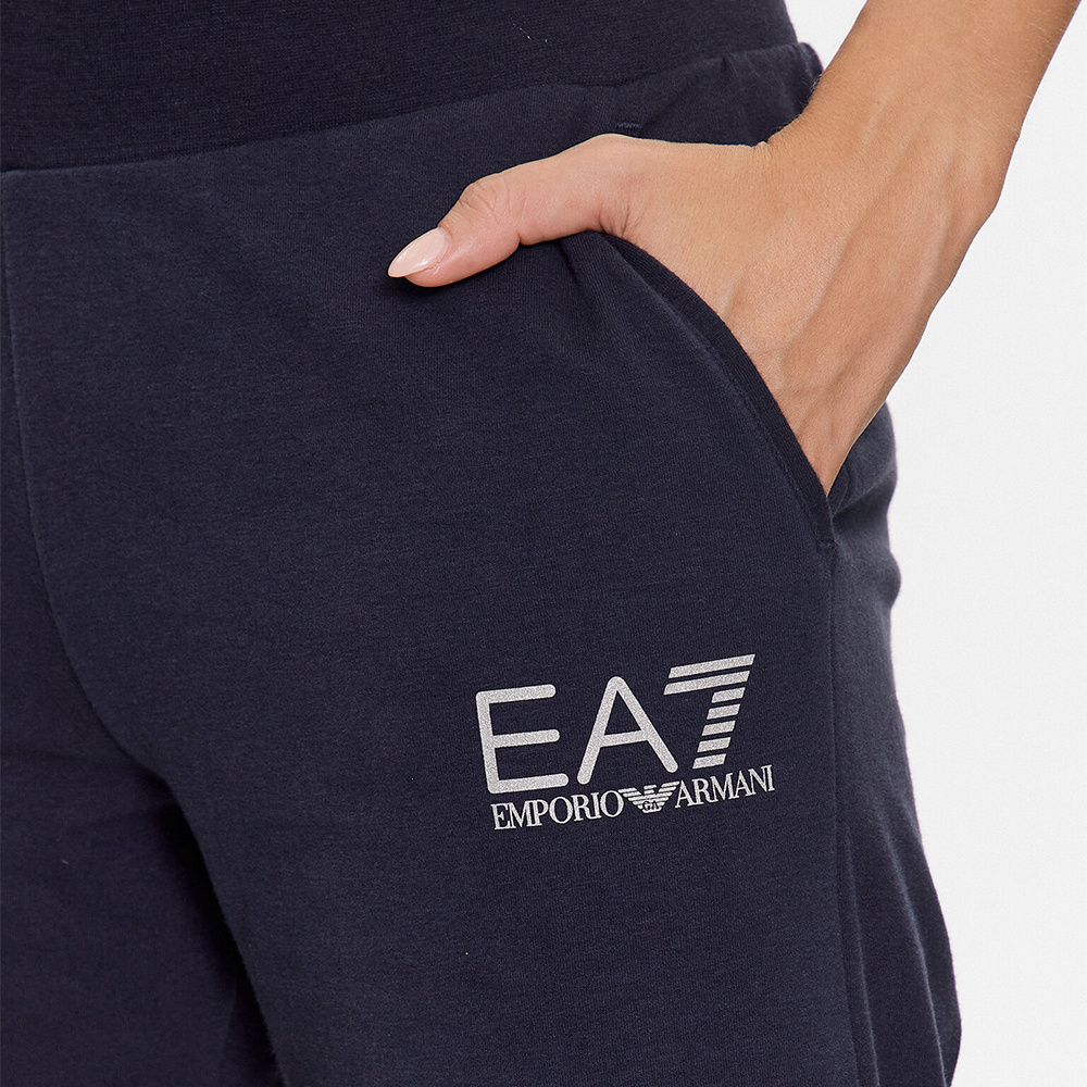 Ea7 Logo-print Tapered Track Pants In Black