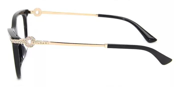 Bvlgari Black Cat's Eye Flat Lens In Black