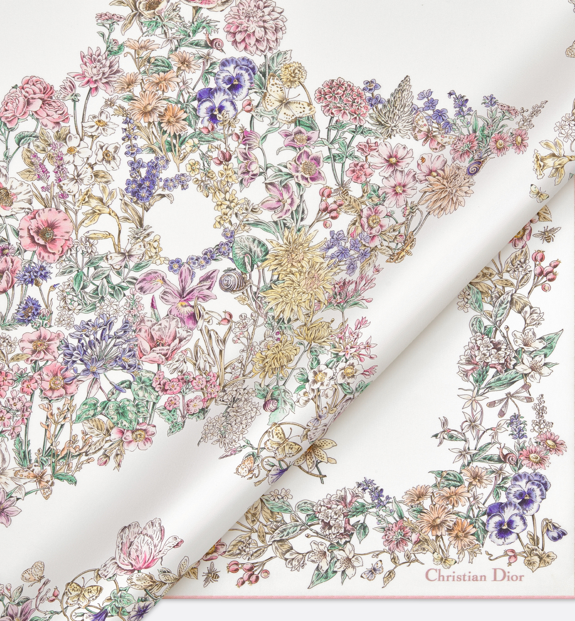 Dior Star 70 Square Scarf In Neutral