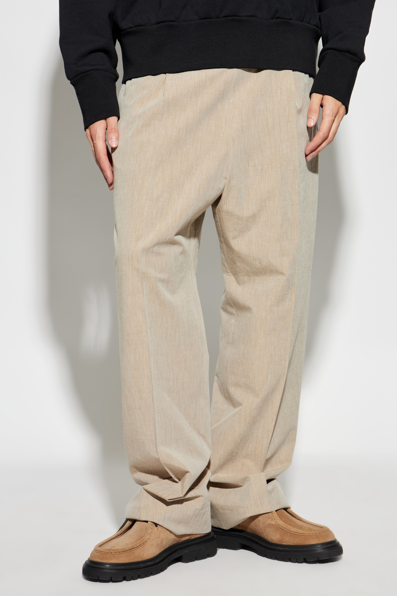 Fear Of God Pleat-detailed Drawstring Trousers In Neutral