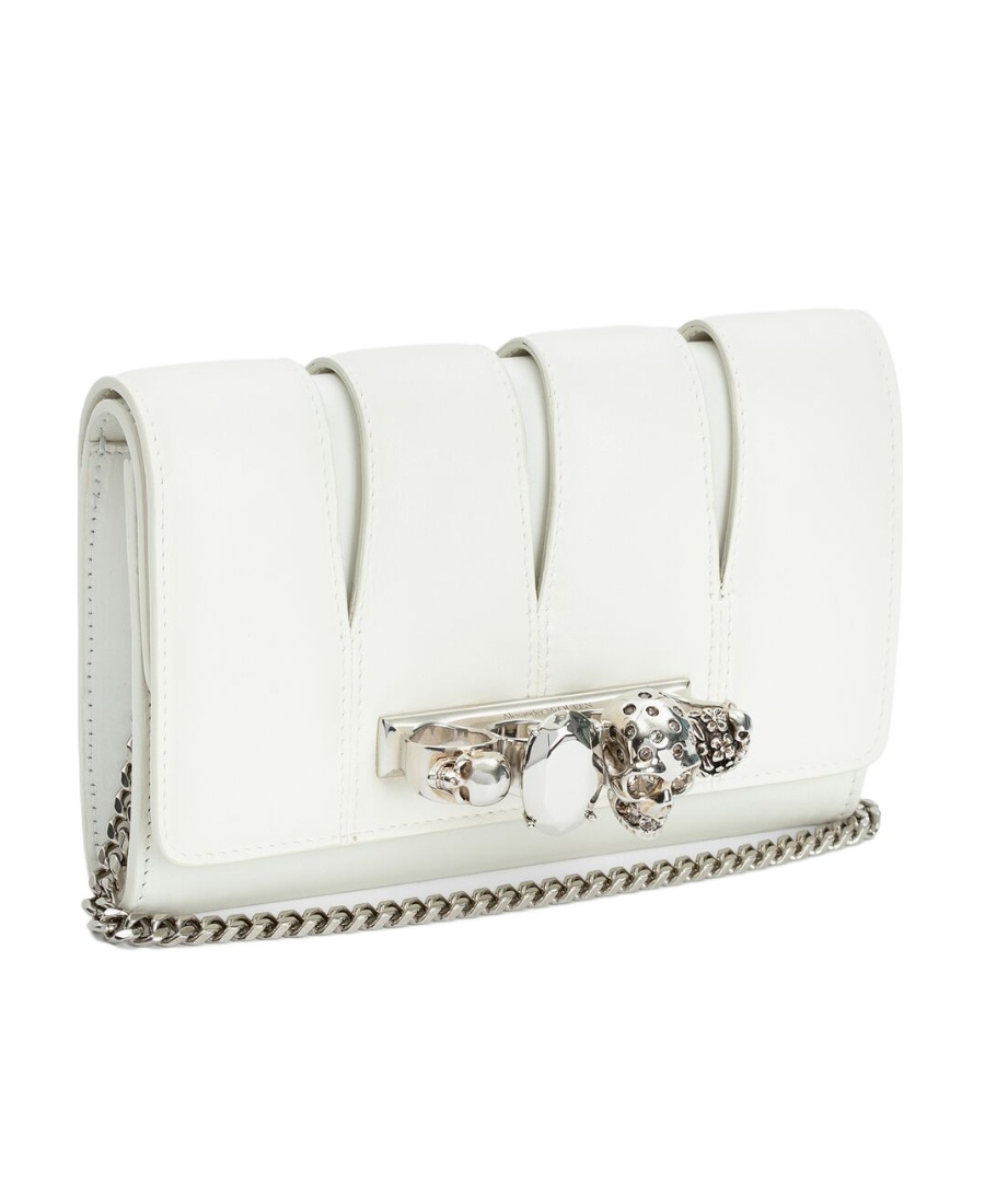 Alexander Mcqueen The Slash Leather Crossbody Bag In White
