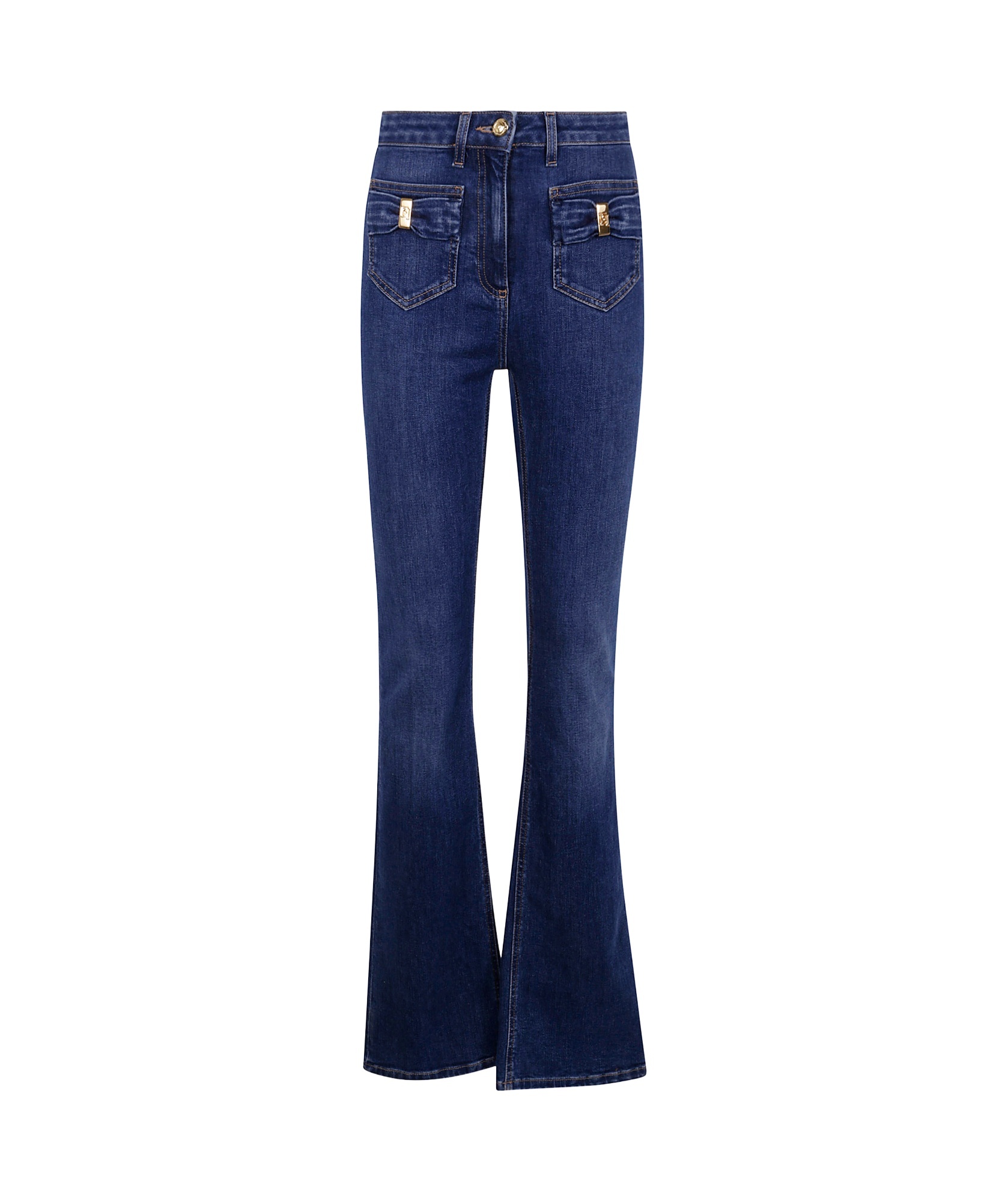 ELISABETTA FRANCHI BOW-DETAILING FLARED JEANS