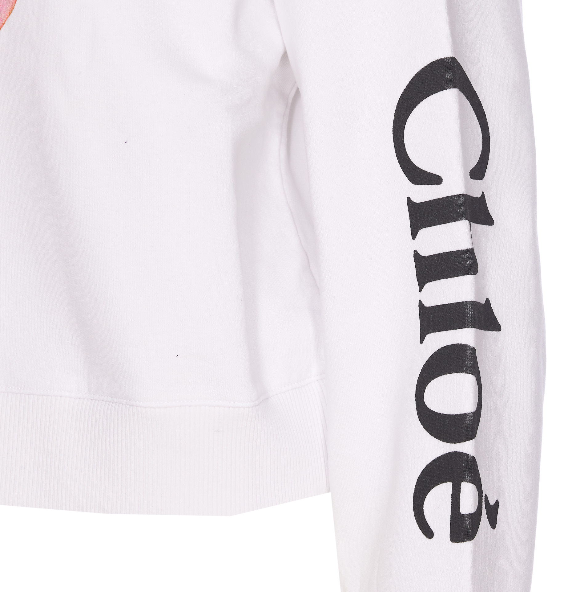 Chloé Abstract-print Cotton Hoodie In White