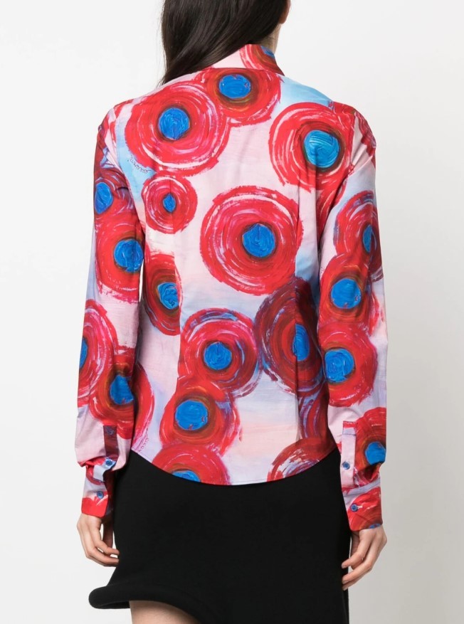 Marni Graphic-print Stretch-cotton Shirt In Red