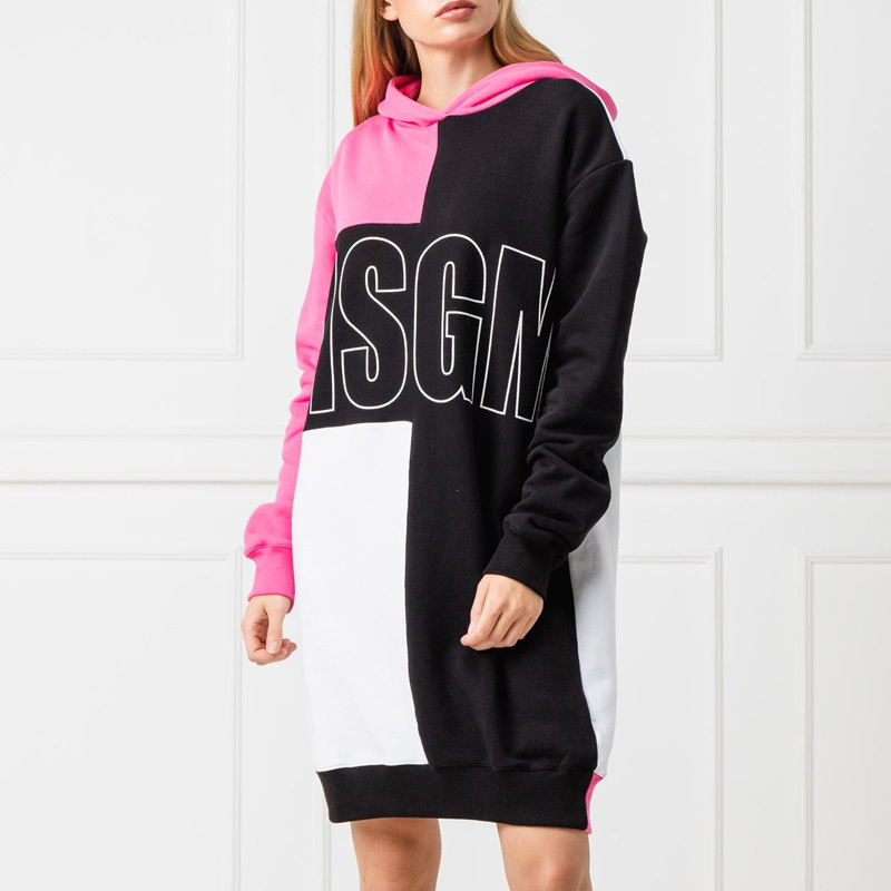 Msgm Spliced Logo Sweater In Black