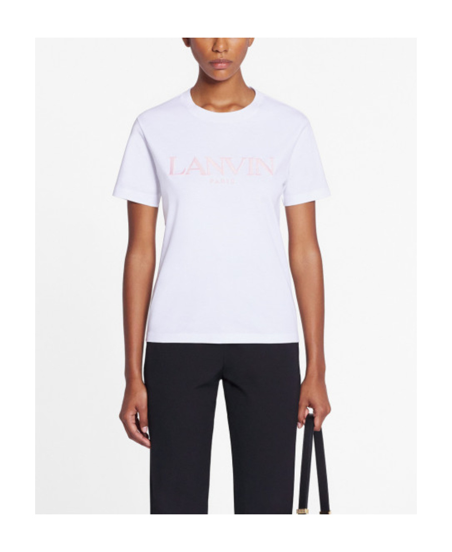Lanvin Logo Embroidered Classic T-shirt In White