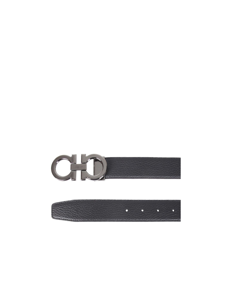 Ferragamo Salvatore Gancini Reversible Buckle Belt In Black