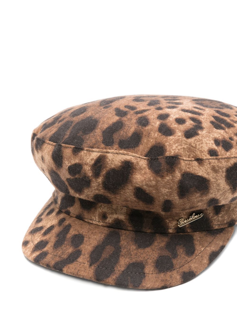 Borsalino Leopard Print Wool Hat In Brown