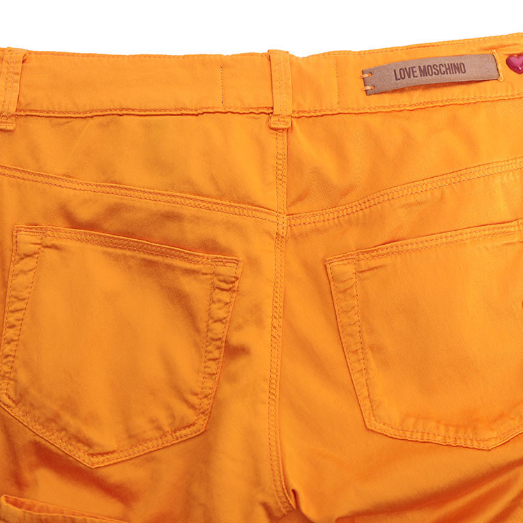 Moschino Slim Casual Pants In Orange