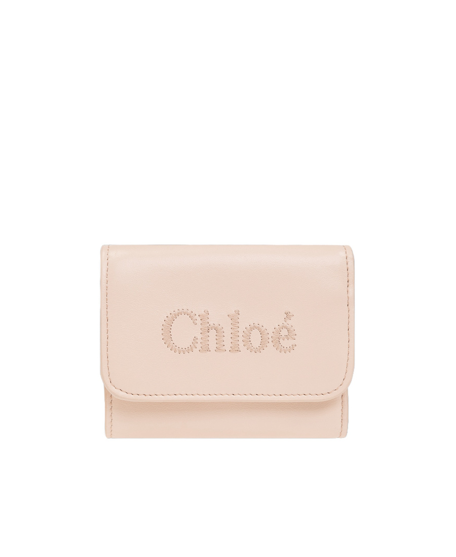 Chloé Logo Wallet In Nude