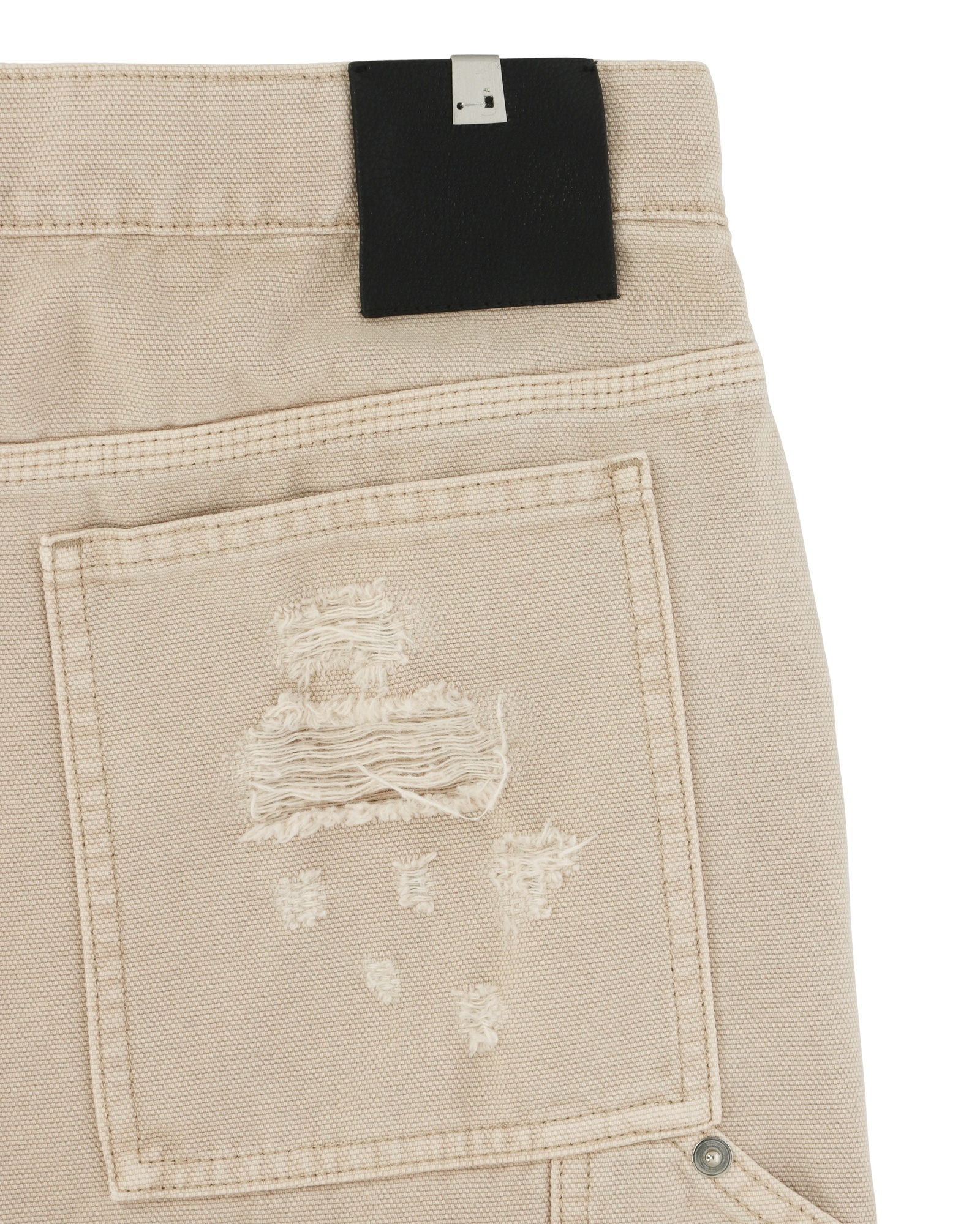Alyx Destroyed Canvas Ripped Carpenter Trousers In Nude