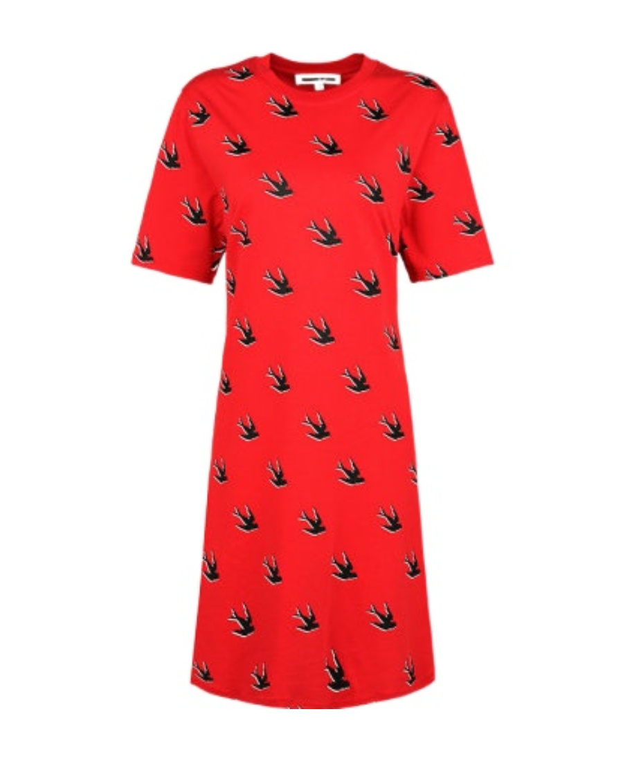 Mcq By Alexander Mcqueen Feiyan Printed Mini Dress In Red