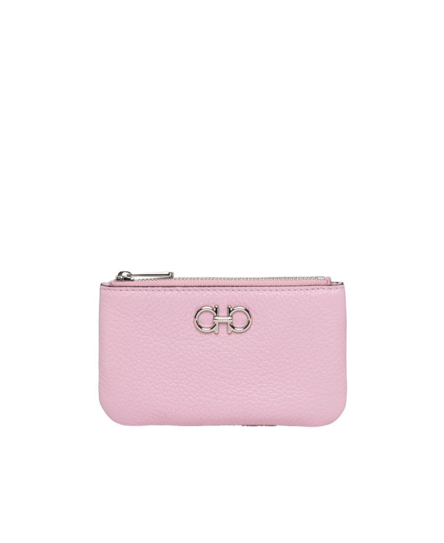 Ferragamo Gancini Zipper Key Chain In Pink