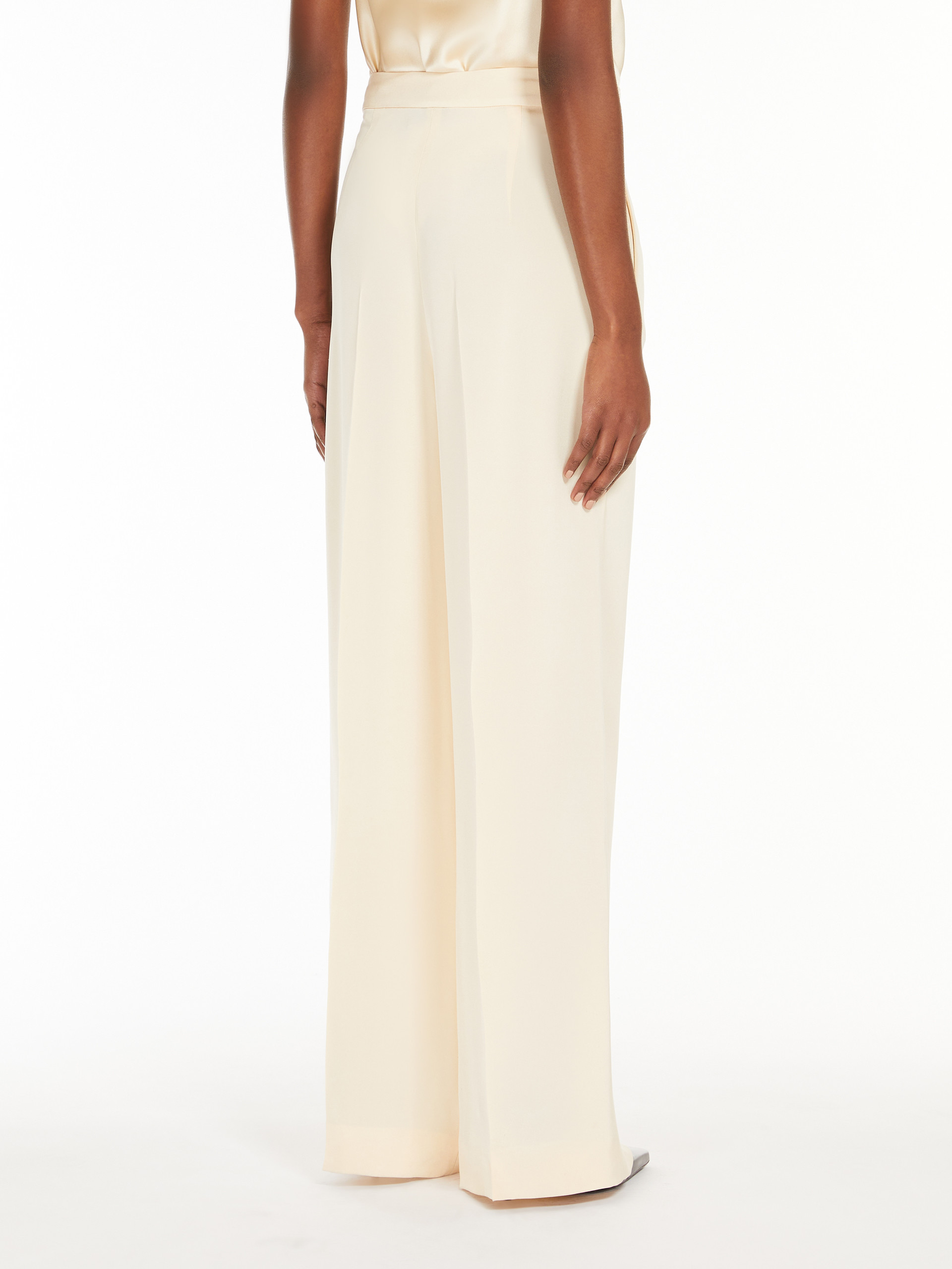 Max Mara Crepe Trousers In White