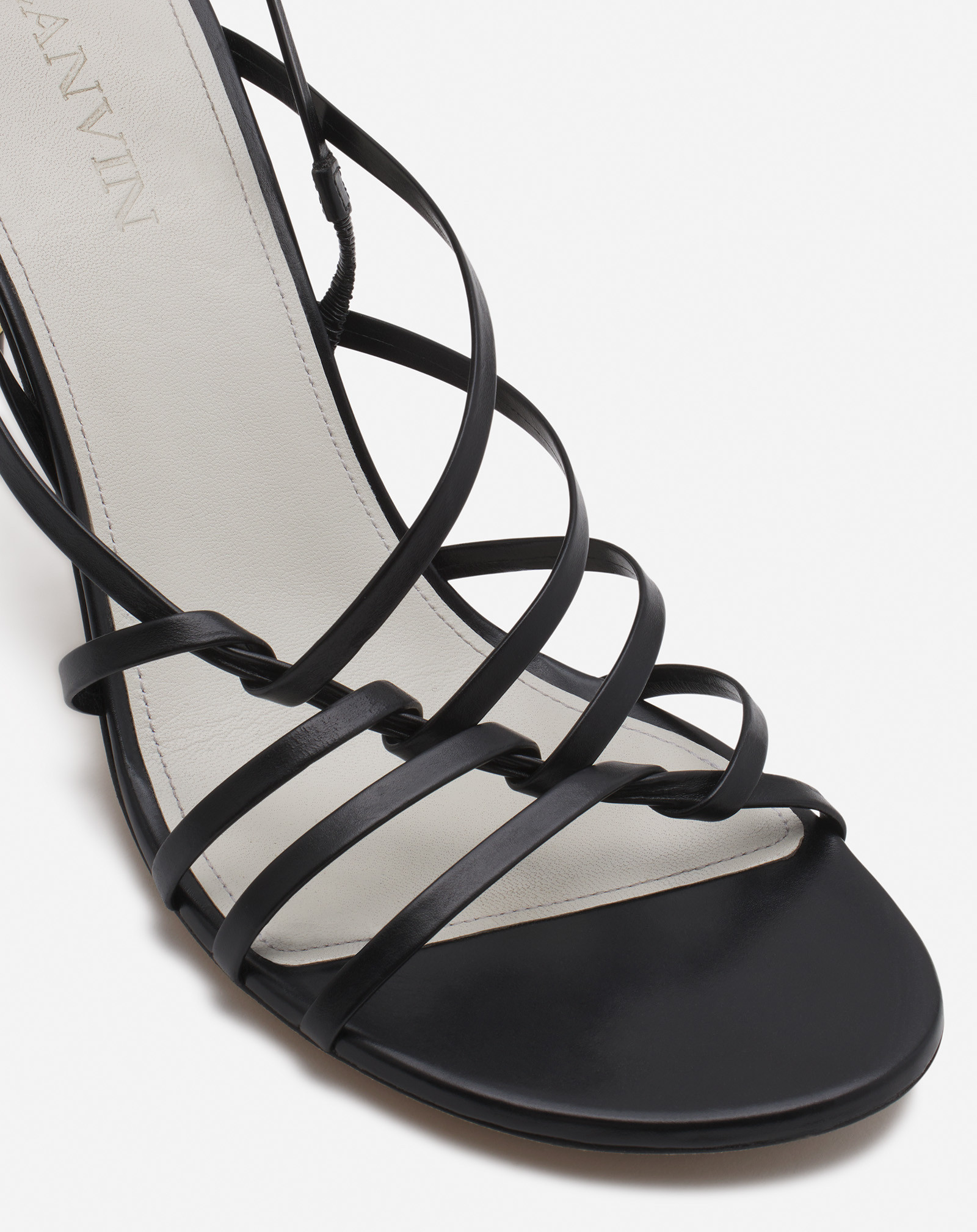 Lanvin Sequence 70mm Leather Sandals In Black