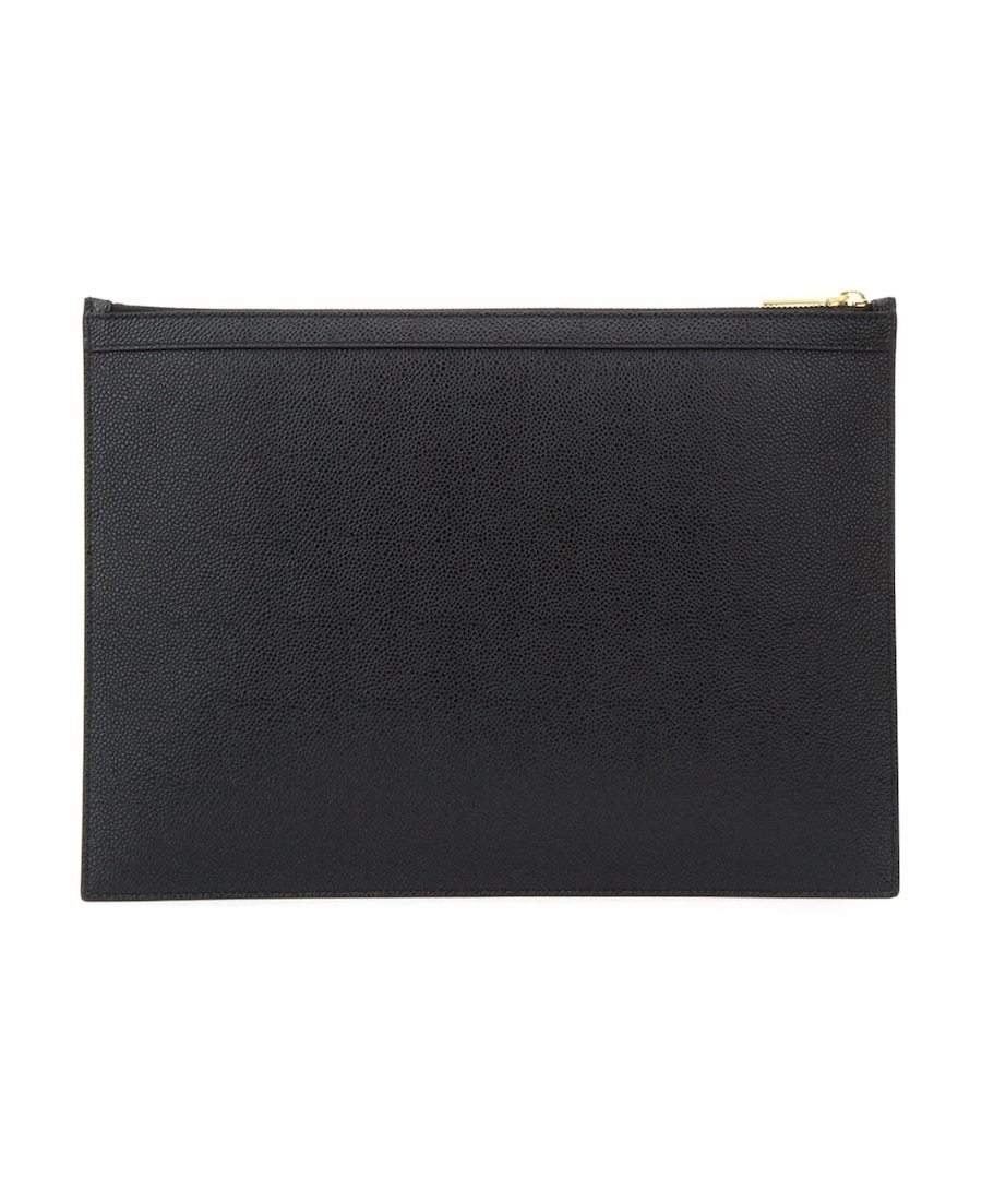 Thom Browne Medium Document Holder With Iconic Logo In Black