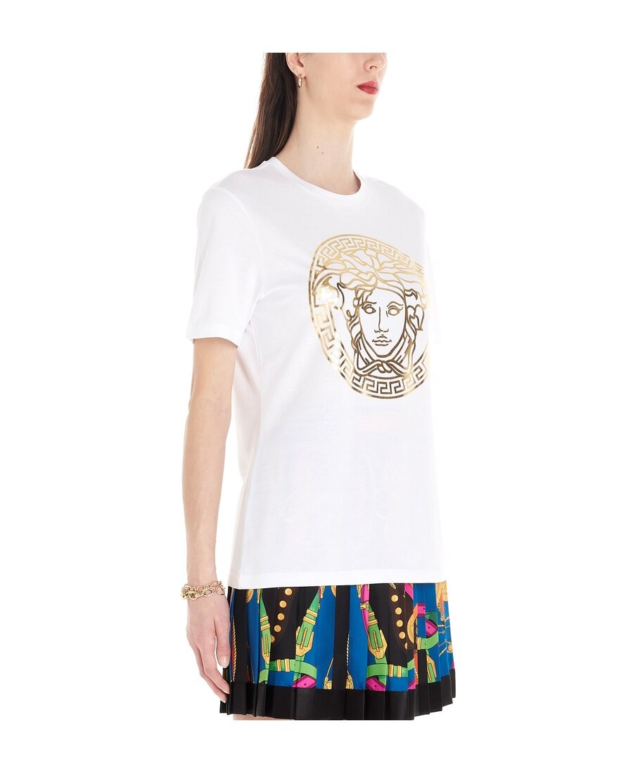 Versace Motif Detail T-shirt In White