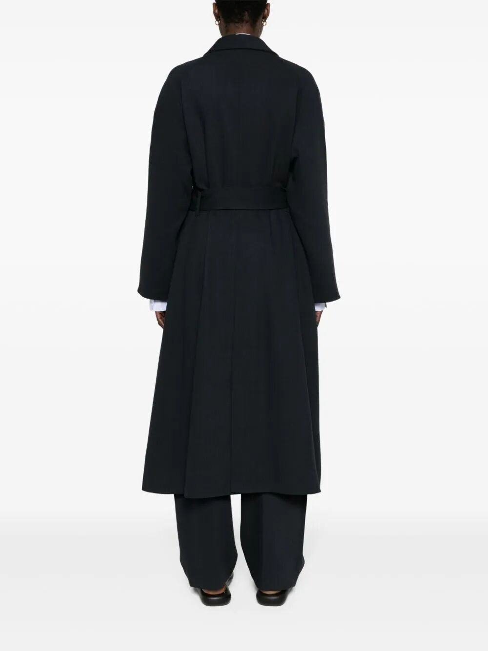 Studio Nicholson Twill Maxi Trench Coat In Black