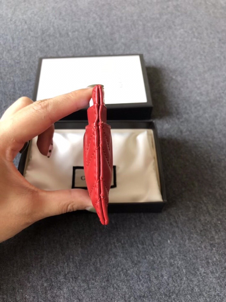 Gucci Gg Marmont Card Case In Red