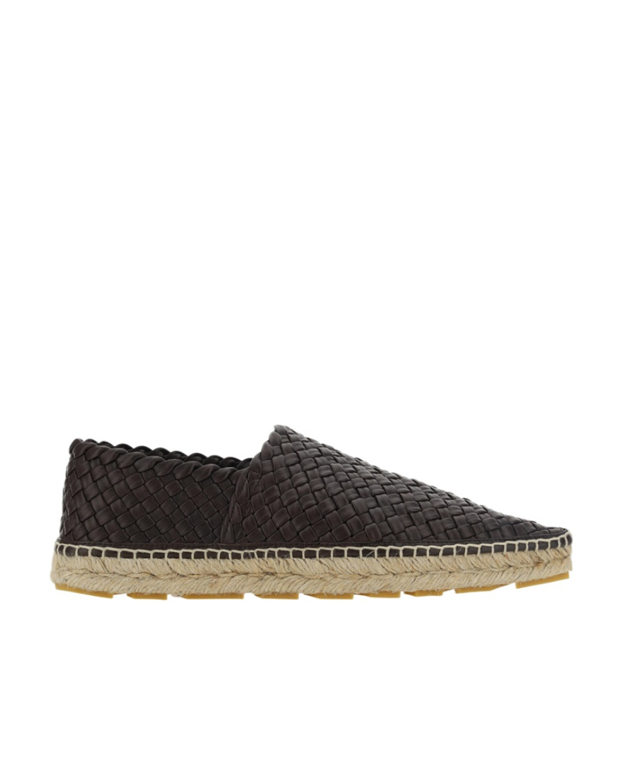Bottega Veneta Pointed Hemp-soled Shoes In Dark Chocolate