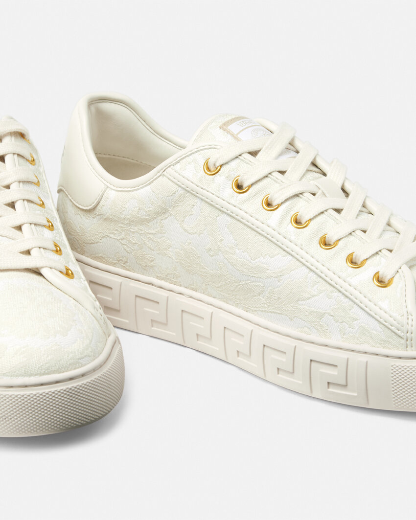 Versace Barocco Greca Low Top Sneaker In White