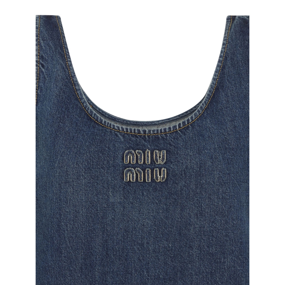 Miu Miu Minikleid Aus Denim In Blue