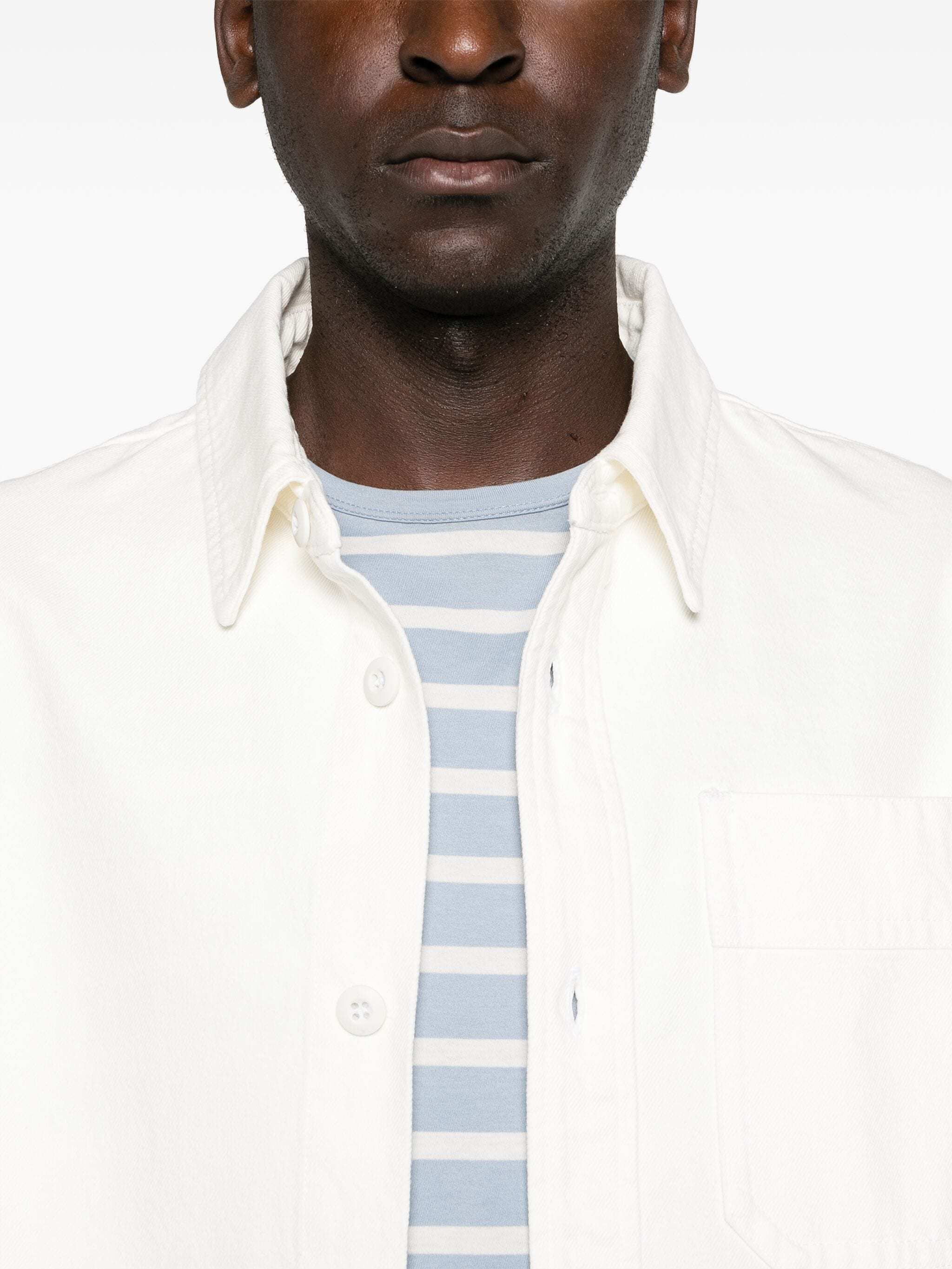 Apc A.p.c. Surchemise Basile Brodee Poitrine In White