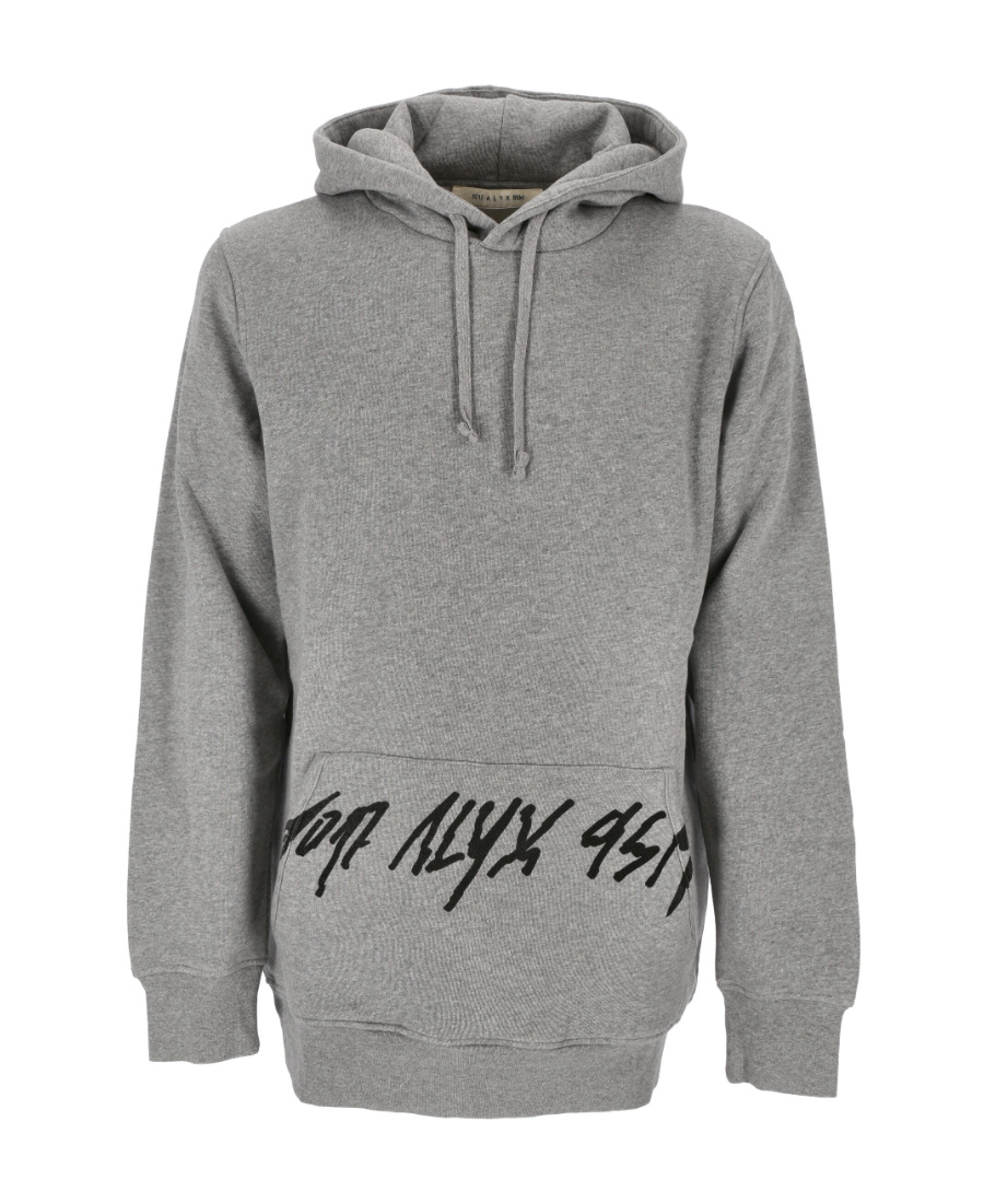 Alyx Script-print Hoodie In Gray