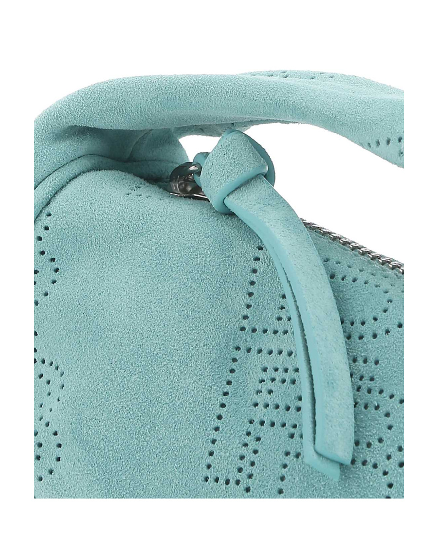 By Far Mini Micro Cush Grained Leather Tote Bag In Blue