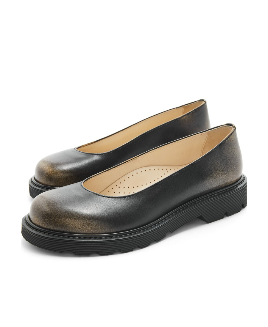 Loewe Blaze Two-color Frosted Ballet Shoes In Black