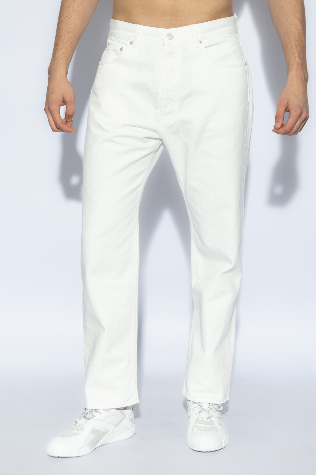 Shop Officine Generale Straight Jeans In White