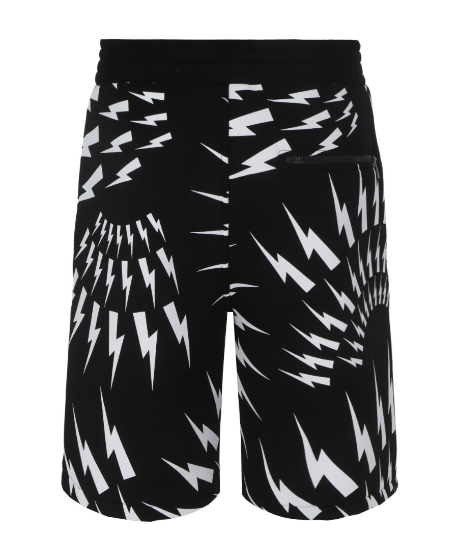 Neil Barrett Thunderbolt-print Deck Shorts In Black