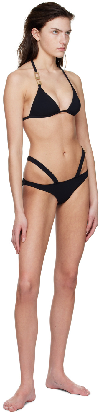 DOLCE & GABBANA CUT-OUT LOGO-PLAQUE SWIM BRIEFS