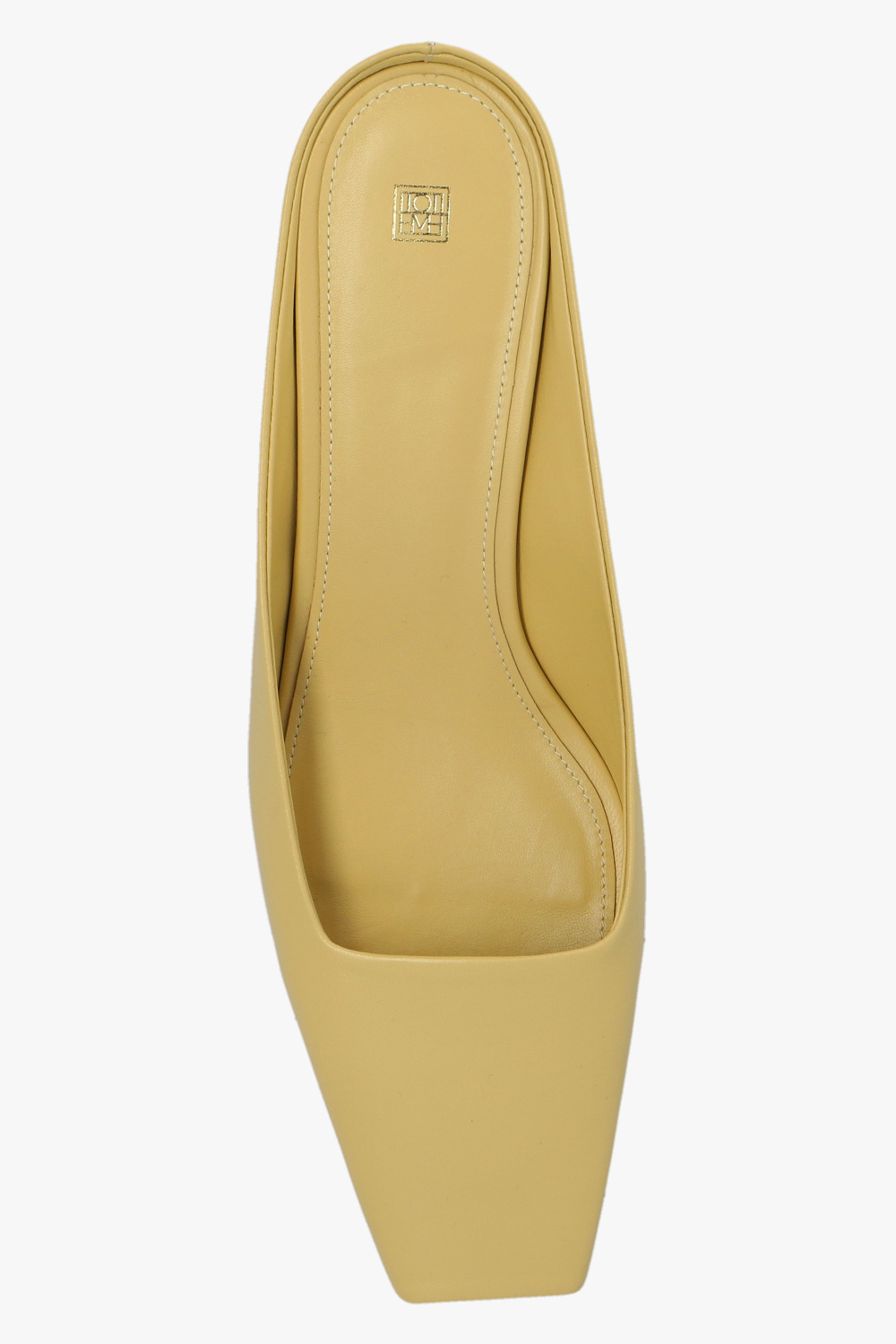 Totême Square-toe Leather Mules In Yellow
