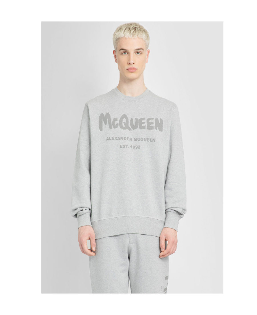 Alexander Mcqueen Logo Printed Crewneck Sweatshirt In White