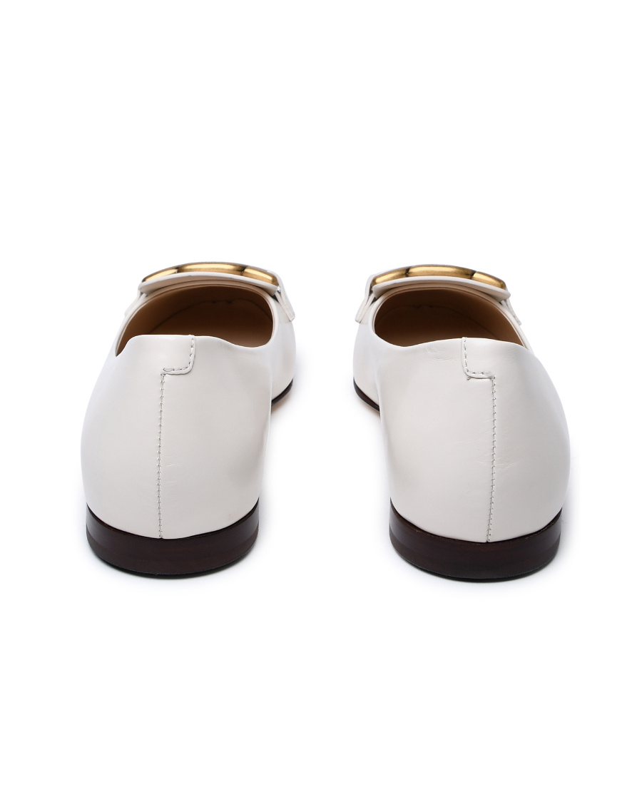 Tod's Leather Ballerina With Accessory In White