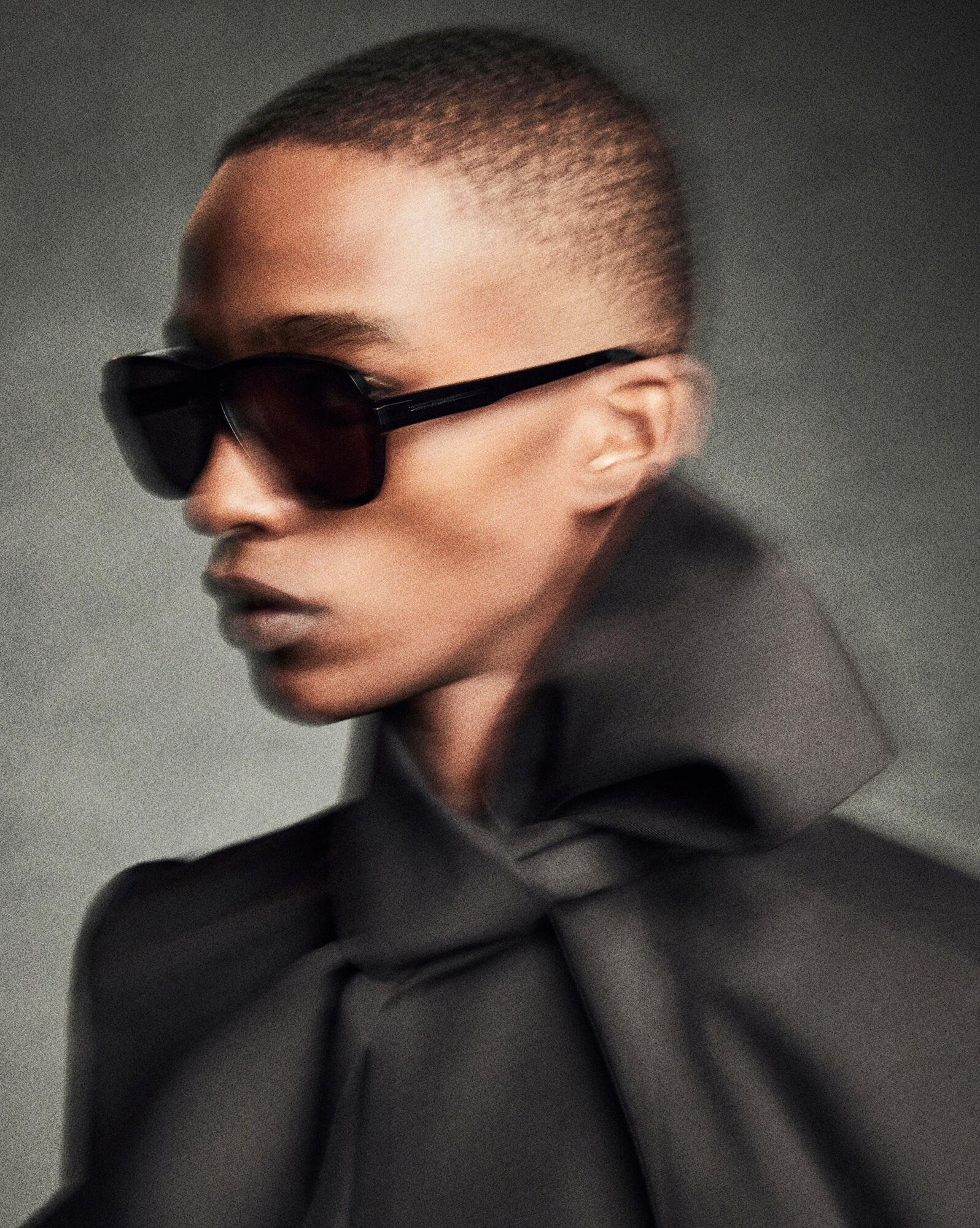 Saint Laurent Logo-embossed Oversize-frame Sunglasses In Black