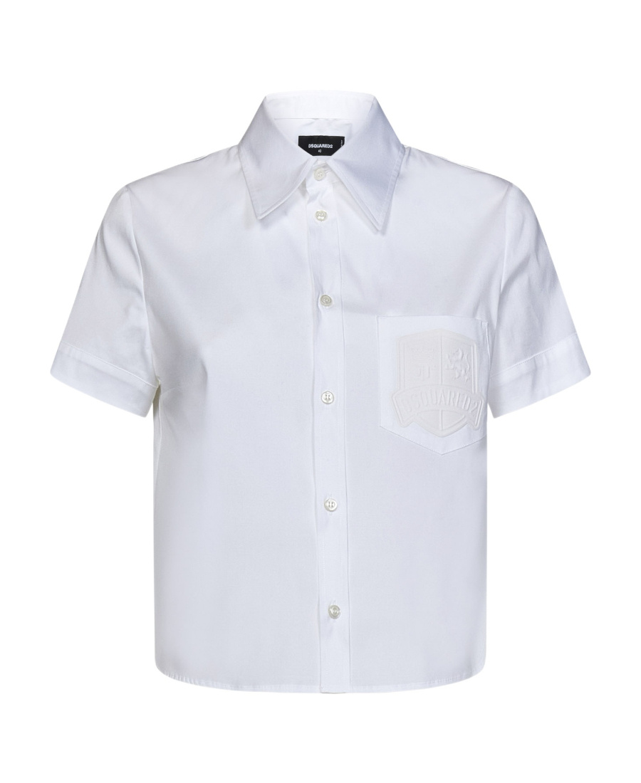 Dsquared2 Cropped Short-sleeve Shirt In White